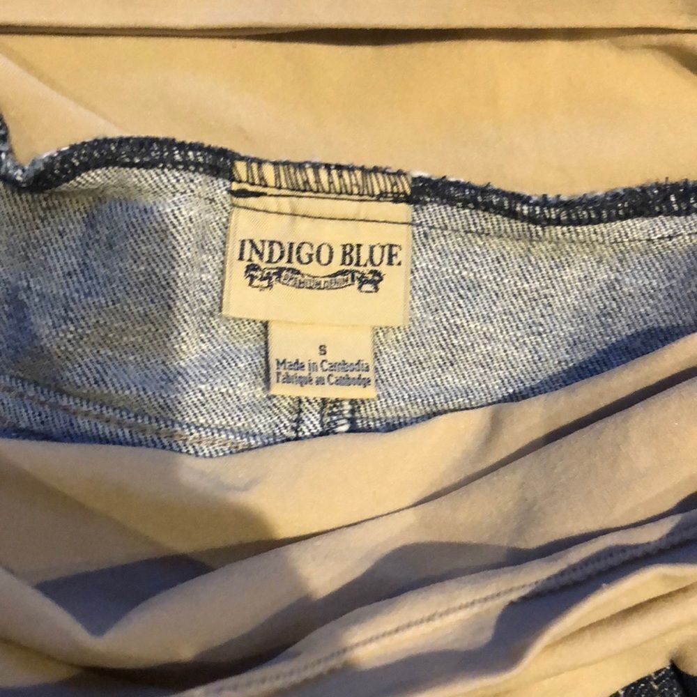 Small Maternity Denim Mini Skirt Indigo Blue - Picture 5 of 5